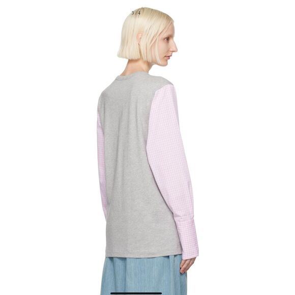 Dries Van Noten Gray & Pink Contrast Sleeves T-shirt NWT Size XS - Picture 2 of 8